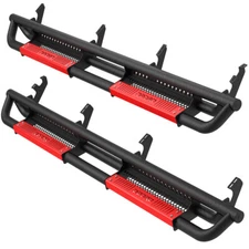 6" Running Boards for 2007-2021 Toyota Tundra Crew Max Nerf Bars Side Steps Red
