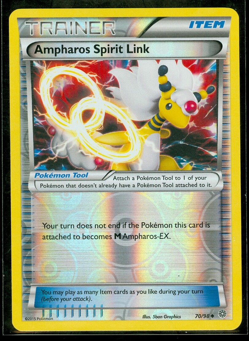 Pokemon AMPHAROS SPIRIT LINK 70/98 - XY Ancient Origins - Rev Holo - MINT
