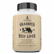Ancestral Supplements Grass Fed Beef Liver Desiccated   Natural Iron, Vitami