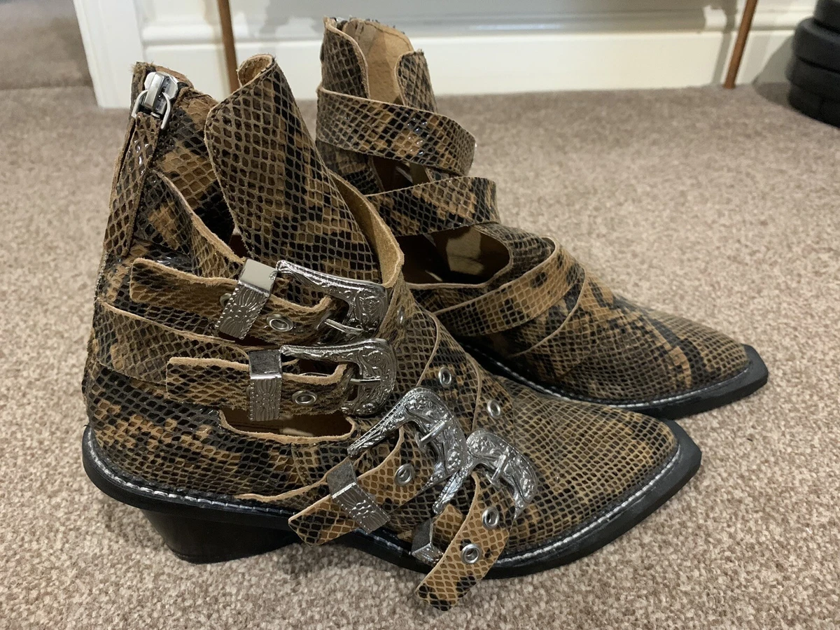 Snakeskin biker boots sale