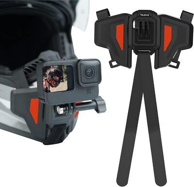 Motorcycle Helmet Chin Mount Strap for Insta360 X4 GoPro DJI