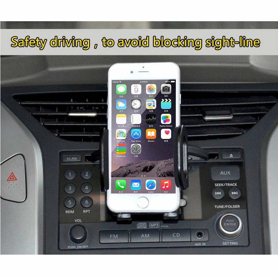 360° Car Holder CD Slot Mount Bracket For Mobile Cell Phone iPhone Samsung GPS - Image 4 of 4