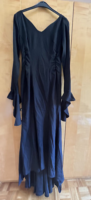 Kleid schwarz lang Vampir Morticia gotik goth XL