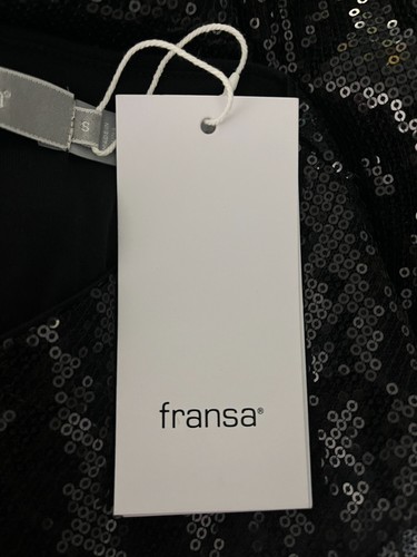Fransa Sequin Jumper Pullover Size Small Black Blouse Womens Top NEW EU38 RRP£60 - Picture 3 of 11