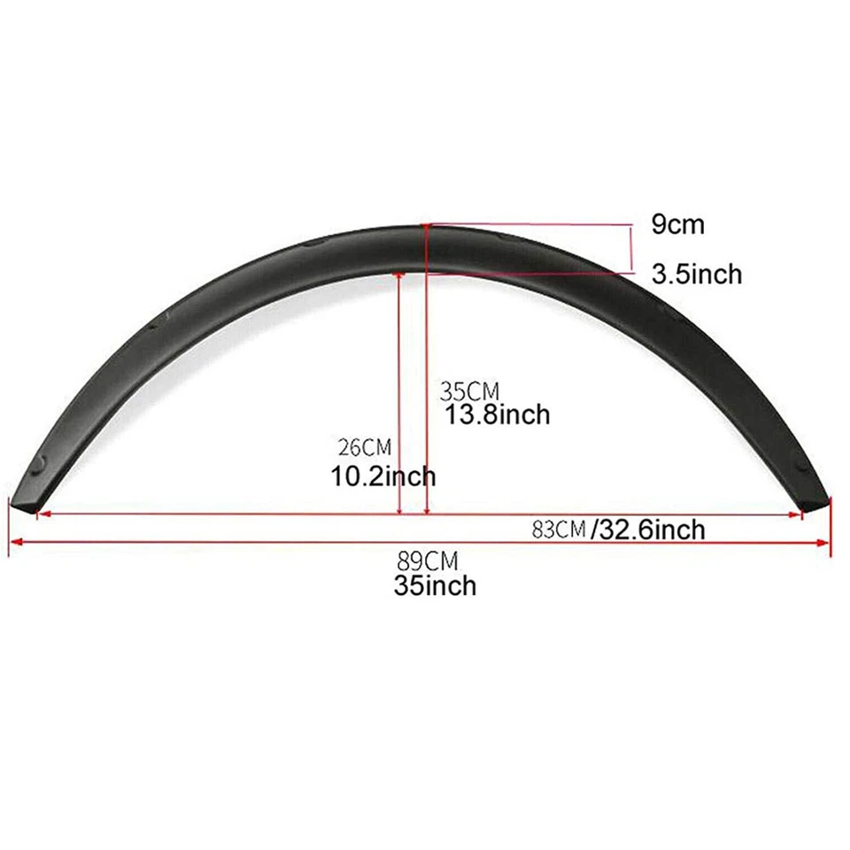For Mitsubishi Mirage 4x 4.5" 890mm Fender Flarer Wide Body Kits Wheel Arches - Image 2 of 4