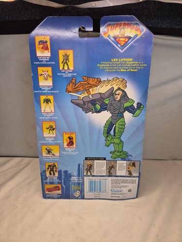 1996 Kenner Superman Lex Luthor With Kryptonite Armor And Launcher Actionfigur - Bild 3 von 3