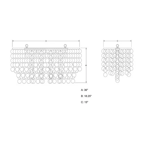 Elsa 5-Light Pendant in Transitional and Rectangular Style 18.25 Inches Tall and - Picture 2 of 5