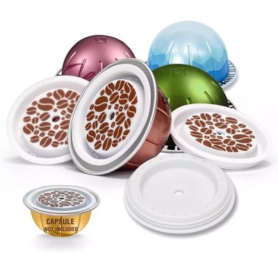 Reusable Lids for Vertuo, 4 Pcs Food Grade Silicon for Nespresso Reusable Pods V