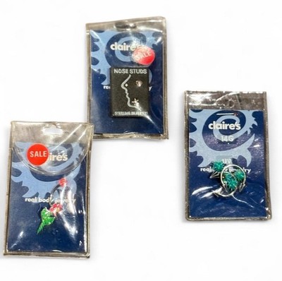 Set Of 3 Claire s Jewelry Nose Sterling Silver And Bellybutton Rings