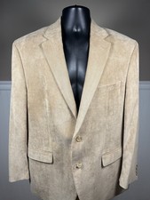 Lauren Ralph Lauren Corduroy Blazer Mens 44R Sport Coat Paisley Lined Tan