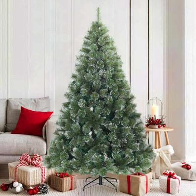 Künstlicher Weihnachtsbaum 180 cm Schnee beflockt grün PVC & Stahl klappbar.
