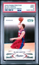2009 PANINI PRESTIGE BONUS SHOTS-GREEN #201 BLAKE GRIFFIN ROOKIE RC 21/25 PSA 9