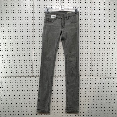 Diesel Stretch Jeans Womens 26 Gray Super Slim Jeggings Low Riser 26x32.5