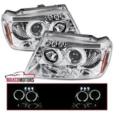 Fits 1999-2004 Jeep Grand Cherokee Led Halo Projector Headlights Lamp Leftright