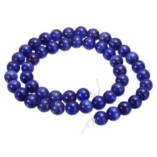 48pcs Blue Black Cat's Eye Stone Beads 8mm Round Crystal Loose Bead