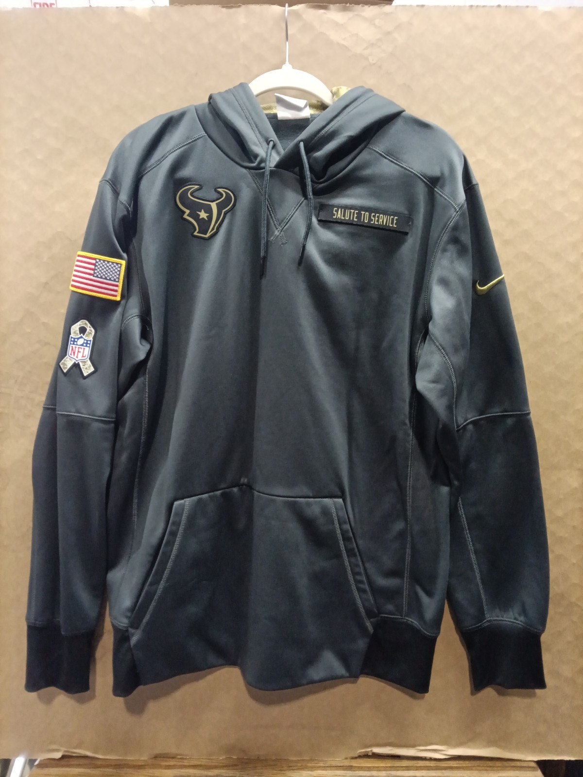 SACAI X NIKE Felpa con cappuccio Nike NFL Salute To Service On Field Houston Texans Therma fit pullover LG