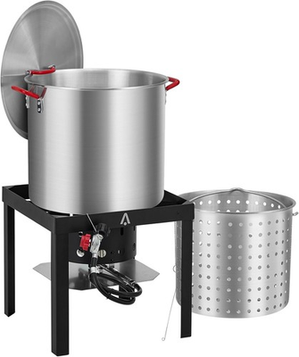 #ad 110000 BTU Aluminum Boil Pot for Shrimp Crab amp; Veggies – Outdoor Cooking Kit $138.10