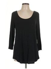 Amazon Essentials Women Black 3/4 Sleeve T-Shirt L