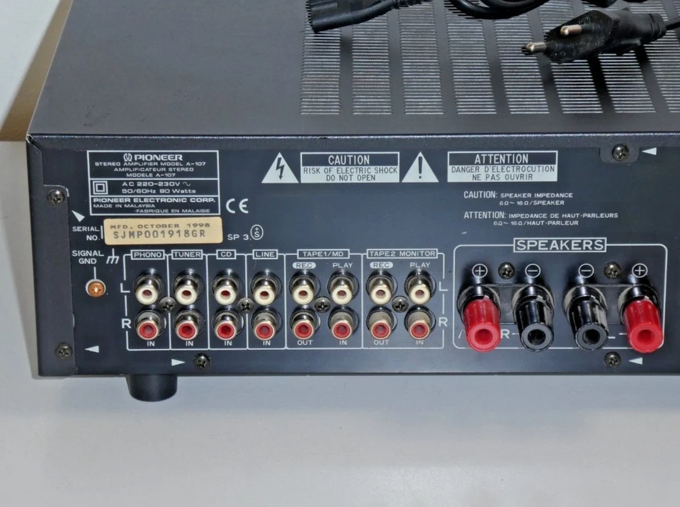 Pioneer A-107 Stereo Verstärker in Schwarz, 2 Jahre Garantie - Bild 4 von 4