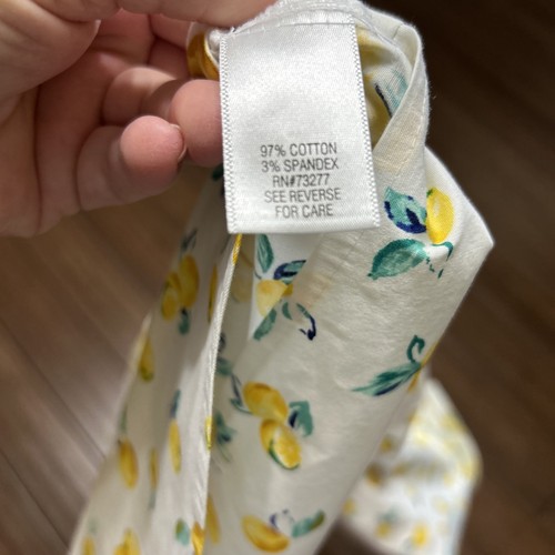 Top de mujer con gráfico de limón talla grande 2x manga con lengüeta enrollable botón delantero cómodo elástico - Imagen 11 de 14