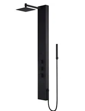 Vigo VG08012 Rector 55" H 2-Jet Thermostatic Shower Panel - Black