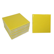 Daltile Sunflower Yellow Ceramic Tile 4.25 In Vintage Subway Square Shower