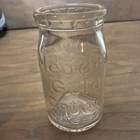 Vintage Meadow Gold Cottage Cheese Container Glass 12 Oz. Silver Seal