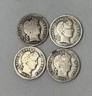 Barber Dime Lot 4 Coins 1909 1911 1912 1916