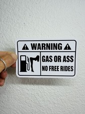 Warning Gas Or Ass Jdm Car Racing Sticker Street Race Bumper Decal