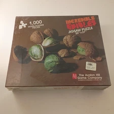 Vintage Avalon Hill Incredible Edibles 1000 pc Jigsaw Brusselnuts 1986 - SEALED