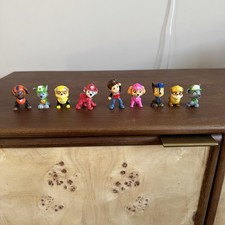 Paw Patrol Colourful Mini Toy Figures / Cake Toppers X 9 Inc COLOURFUL Ryder