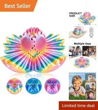 Lustrous Rainbow 3D Printed Gear Ball Fidget Toy - Stress Relief Sphere 2.5 in 