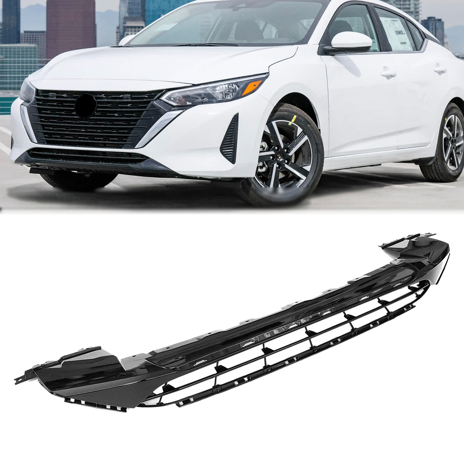 Front Bumper Lower Grille Fits 2024-2025 Nissan Sentra S SR SV 2.0L 62254-6LY0A