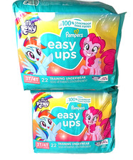 Pampers Easy Ups 3T/4T My Little Pony 22 Ct Training Underwear Lot of 2 NEW
