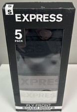 Express Men  s 5 Pack Fly Front Boxer Briefs Small Black Grey Comfort