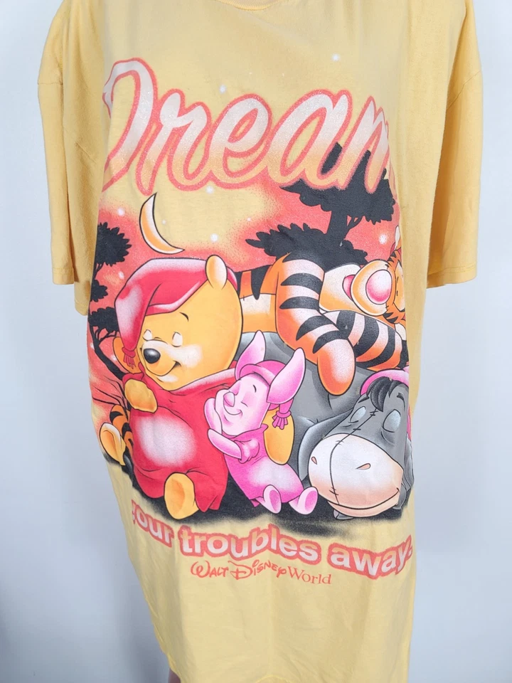 Camisa de Colección Años 90 Winnie The Pooh Brillo Largo Dormir Natación Cubrir Talla Única De Colección Foto 2 de 4