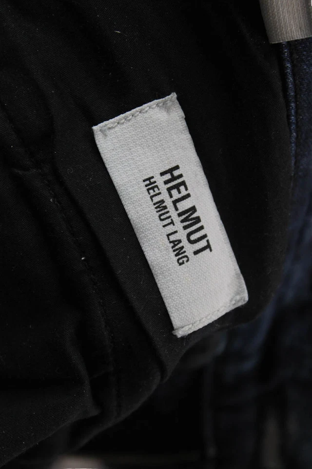 Pantalones de mezclilla ajustados Helmut Helmut Lang para mujer de algodón lavado oscuro con cremallera azules talla 26 EUR Foto 4 de 4