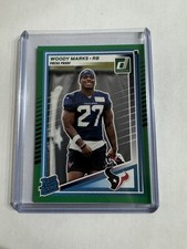 2025 Panini Donruss Rated Rookie Woody Marks #377 Press Proof Green (RC)