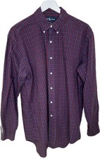 VTG Polo Ralph Lauren Yarmouth Dress Shirt L 16 34/35 Plaid Button Down Pony