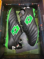 Lotto Stadio OG II FG Soccer Black/Green Mens Size 7 New Made In Italy