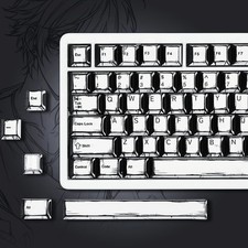 Retro Anime PBT Keycaps-Cherry Key Cap, Manga Japanese Theme Keycaps 60 White