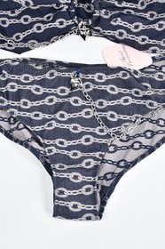 Agent Provocateur Vicky Bikini Silver Chain Swimsuit Set Women's - 32DD/M