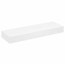 White MDF Floating Wall Shelf with 1 Drawer – Minimalist Wall Display