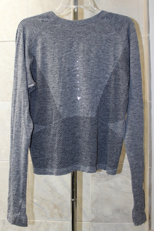 Old Navy Active sz 2X (chest 42") Gray Go-dry Seamless Top Thumbholes Reflective