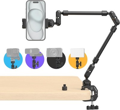 SMALLRIG 22'' Magic Arm mit Klemme, Flexible Camera Desk Mount & klemme, Überkopf