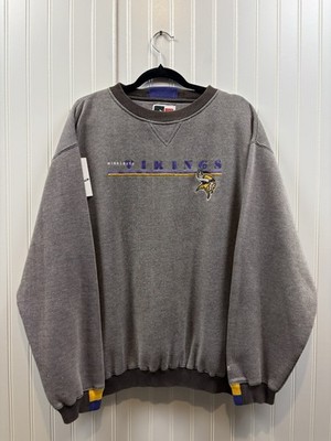 Vintage 1990s Puma Crewneck Size XL Grey Stripe Minnesota Vikings NFL Football