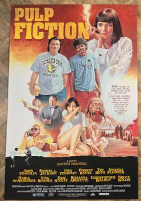 #ad Pulp Fiction poster 24x36 Limited Edition Screen Print # 65 Wat North Rider $125.00