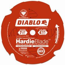 D0704DH 7-1/4" 4T Punta PCD Lama per Seghetto Fibra Cemento TCG, Perno 5/8", Confezione da 4
