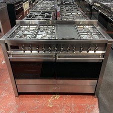 Smeg Opera A4-81 120cm Dual Fuel Range Cooker with Gas Hob - Stainless Steel