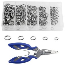 WMYCONGCONG 200 PCS Stainless Steel Fishing Split Rings Double Small, silver